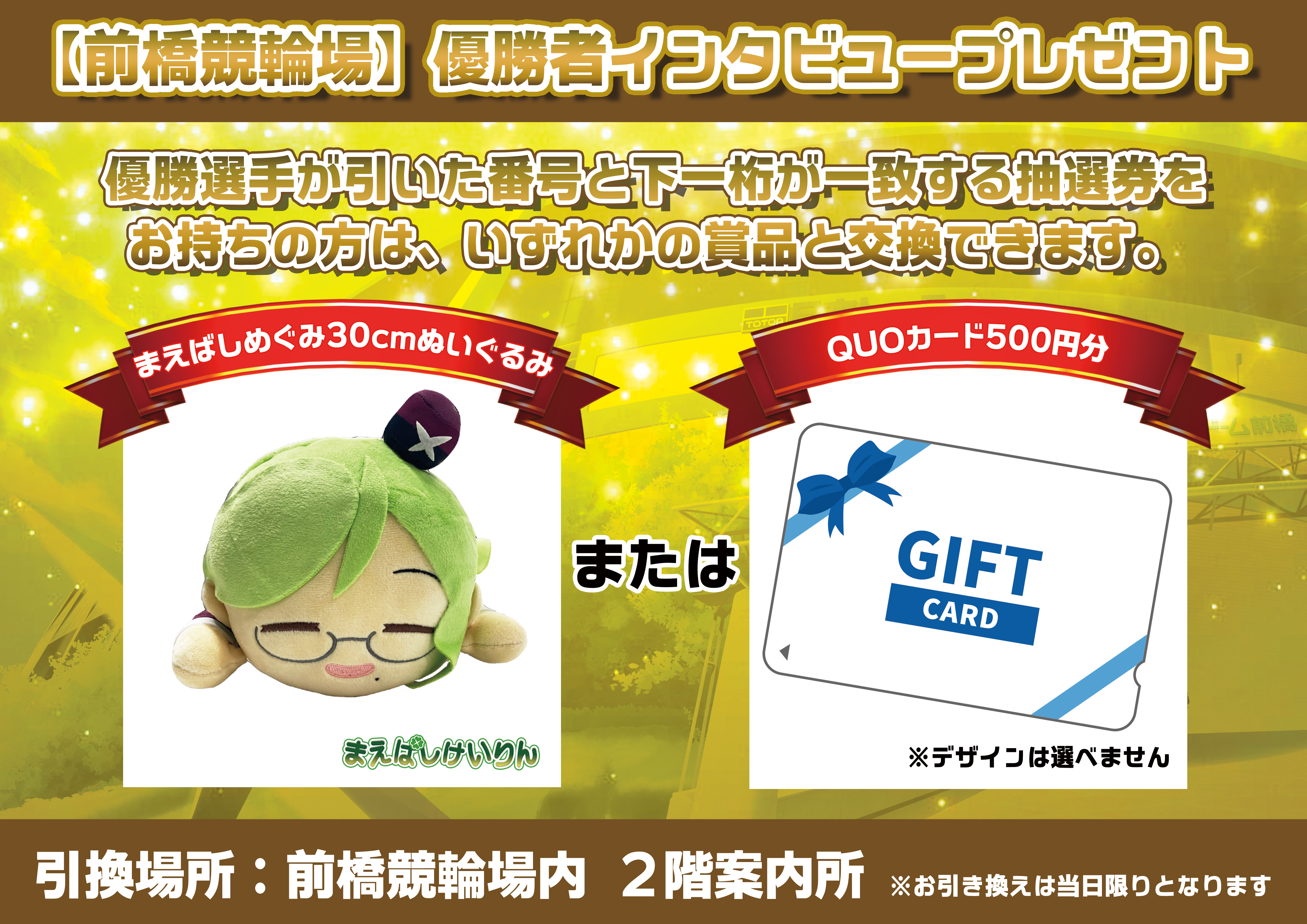 優勝者インタビュープレゼント