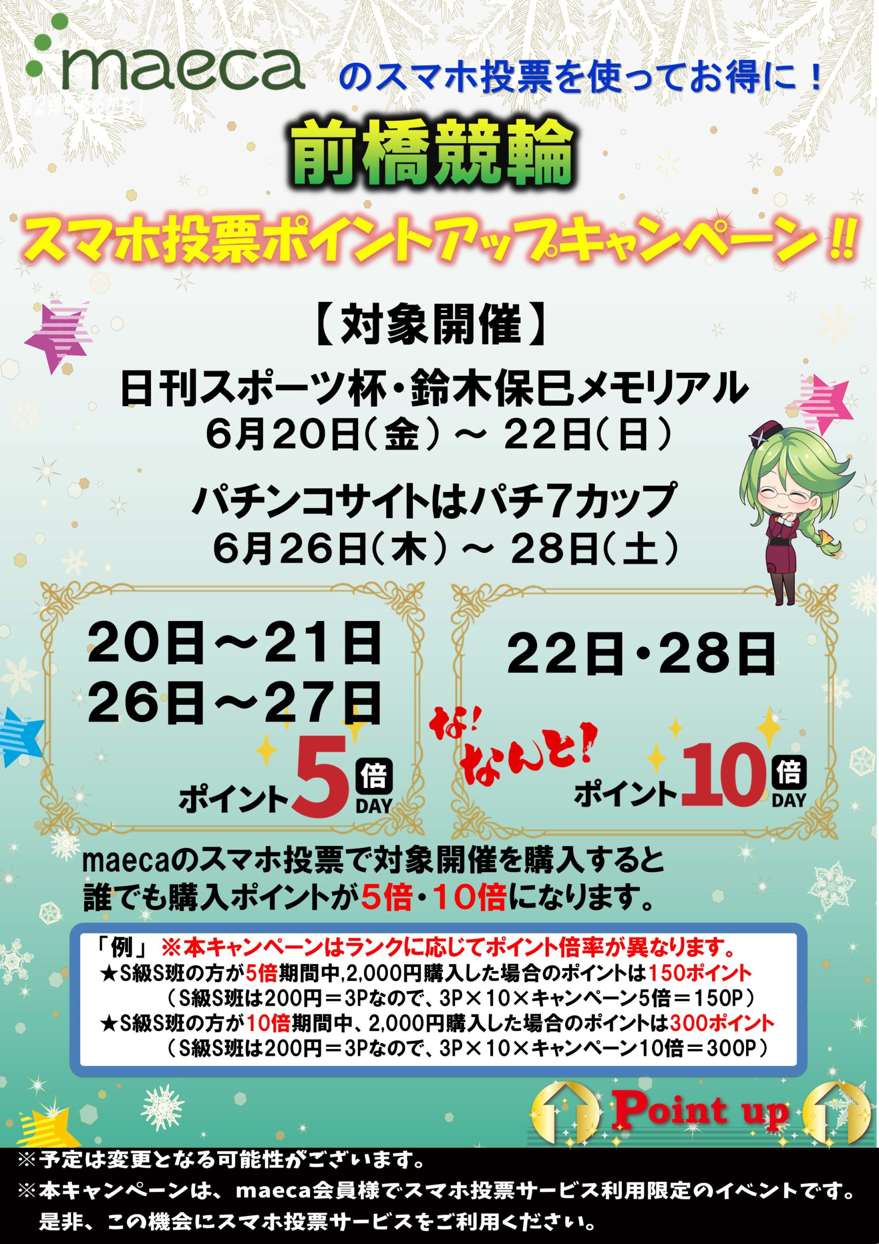 maecaスマホ投票ポイントアップキャンペーン